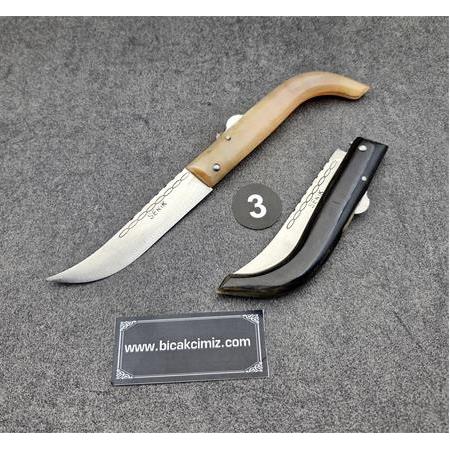 Serik Model Sırttan Kilitli Boynuz Kabzalı Çakı No3  HM580