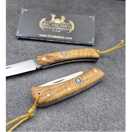 El Yapımı Yaylı Kademeli Ahşap Kabze  No:1 Çakı 4116 HM233