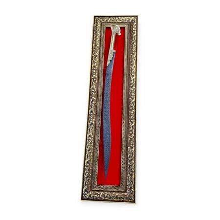 Yatağan Palası Damascus 75 Cm Tablolu Pirinç Kabza