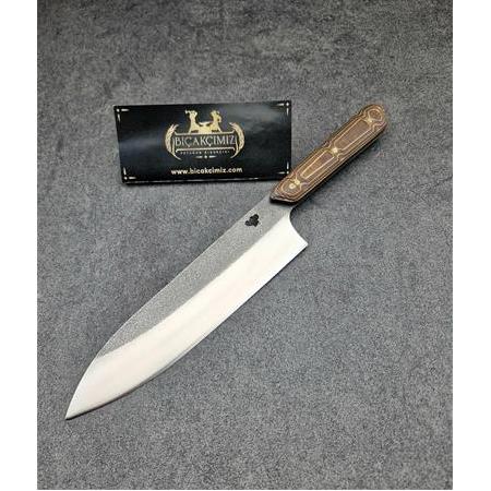 N690 El Yapımı  Yekpare Verzalit Kabze Şef Bıçağı HM005