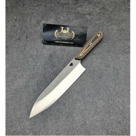 N690 El Yapımı  Yekpare Verzalit Kabze Şef Bıçağı HM008