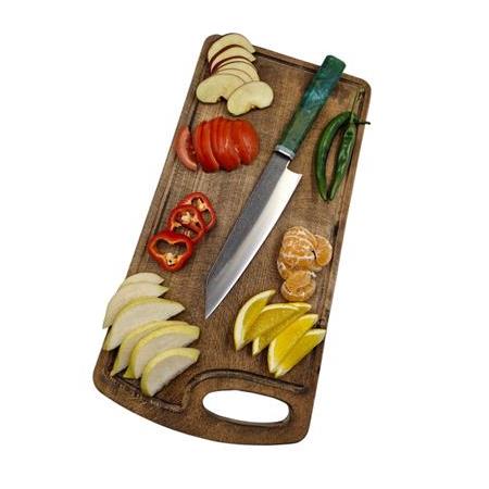 N690 El Yapımı Santoku-Epoksi Şef Bıçağı HM034
