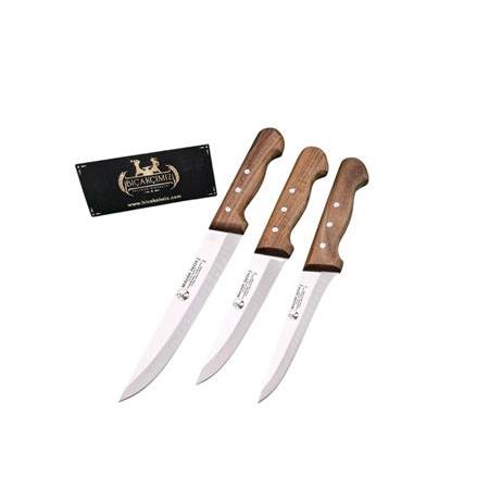 Mahirinox Üç'lü Ahşap Kasap  Bıçağı Seti