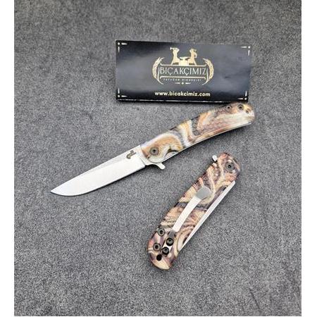 4116  Kam Abs Pls. Model İçten Kilitli Klipsli  Çakı HM296