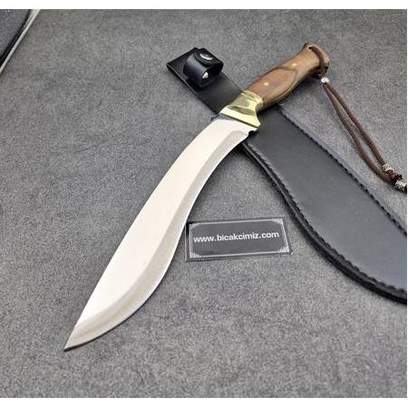 El Yapımı Ahşap Kabze Kukri Sallama Avcı J2 Çelik HM468