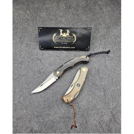 El Yapımı Kilitli Çakı Boynuz  Kabze   N690 Böhler Minik  Hançer Model HM359