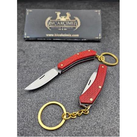 El Yapımı Yaylı Anahtarlık Mikarta Minik Çakı HM356