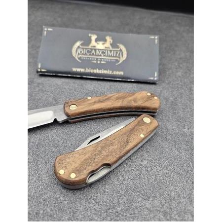 El Yapımı Kilitli Ahşap Kabzeli Minik 14,5 cm Çakı HM352