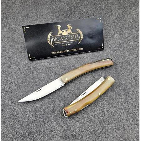 El Yapımı Kilitli Boynuz Kabzeli Çakı HM012