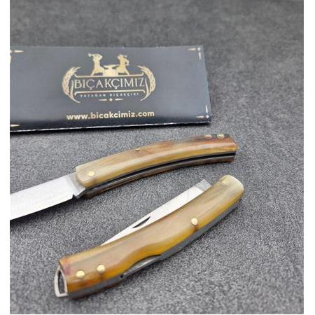 El Yapımı Kilitli Boynuz Kabzeli Çakı HM012